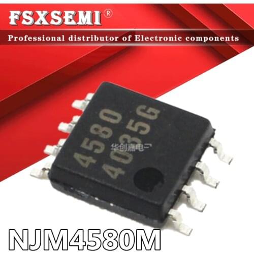 100pcs New NJM4580D NJM4580M NJM4580 SOP-8 DUAL OPERATIONAL AMPLIFIER IC