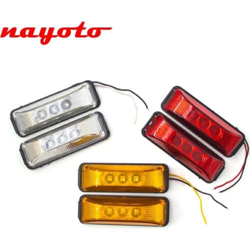 2PCS 12V 24V LED Side Marker Light Fender Rear Clearance Turn Signal Indicator Trailer RV Pickup Truck Light Truck Lorry Bus