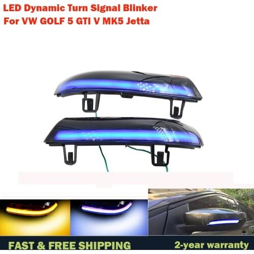 LED Dynamic Turn Signal Light For VW Passat B6 GOLF 5 Jetta MK5 Passat B5.5 GTI V Sharan Flowing Water Blinker Flashing Light