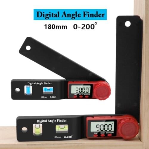 2 in 1 Digital Angle Finder Inclinometer Bubble Spirit-Level Angle Ruler Electronic Goniometer Protractor Angle Measuring Tool