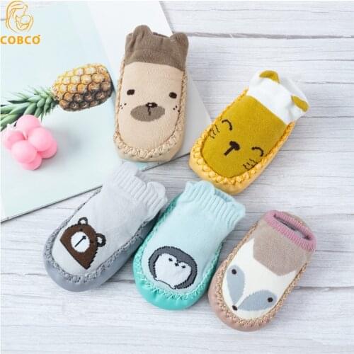 2021 New born Baby Socks With Rubber Soles Infant Baby Girls Boys Shoes Spring Autumn Baby Floor Socks Anti Slip Soft Sole Sock