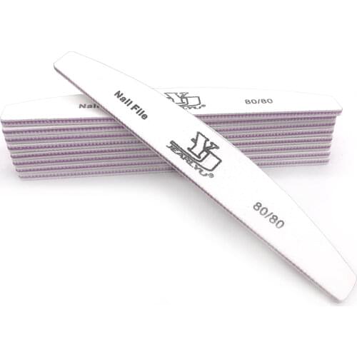5Pcs/lot Nail File Washable Grit Shine Limes All UV Gel White Sandpaper DIY Manicure Tool 80/80 Moon Beauty High Quality Polish