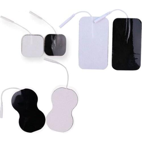 10Pcs/lot Tens 5x5cm Ems Nerve Muscle Stimulator Silicone Gel Electrode Pads Electrodes Digital Therapy Machine Massage 2mm Plug