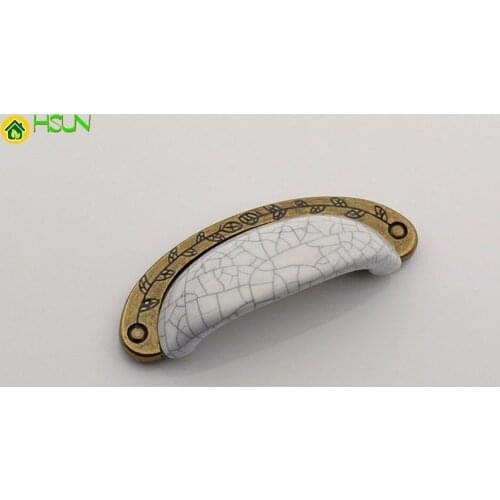 Shell Design Ceramic Dresser Drawer Handle Knobs Bronze Rustic Kitchen Cabinet Handle Door Handle Furniture Hardware