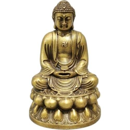 Chinese old copper statue of Pure copper Copper Sakyamuni Buddha Worship god