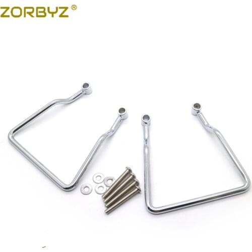ZORBYZ Chrome 9.5cm Saddle bag Support Bar Mount Bracket For Honda Shadow VLX 600 1990-1996