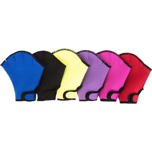 1 Pair Swimming Hand Palm Fins Flippers Webbed Training Diving Gloves Swim Gear