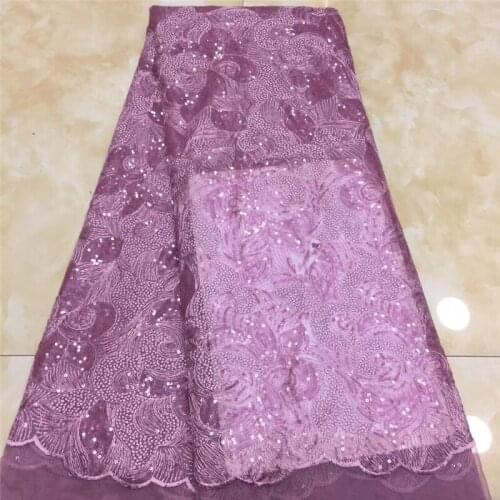 Top selling sequins 2BZL-20.62203 Nigerian fabric with sequins new African embroidered lace fabric for party dress