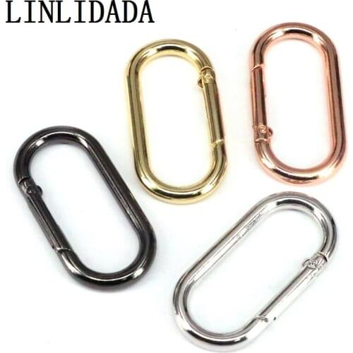 10Pcs Metal Spring Gate, Mix Color Large Oval Clasp, Snap Clip Trigger Clasp, Spring Buckle for Chain Purse Key Jewelery