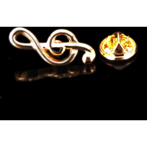 Brand new high quality electroplated gold treble Brooch mens Lapel Pin suit backpack badge jewelry retail wholesale