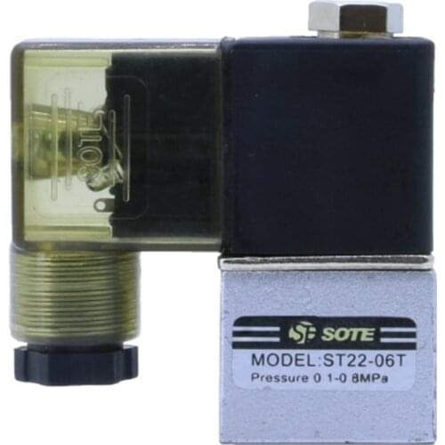 1/8" DC 24V Normally Open SOTE Solenoid Valve AC 220V 380V ST22-06T Air Compressor Pump Accessories Exhaust valve