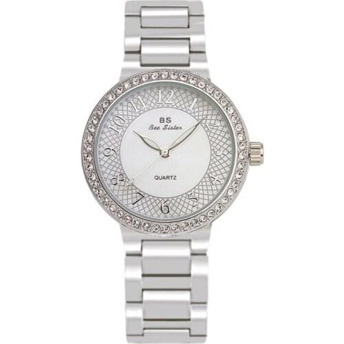 BS New Arrival Womens watches rhinestone diamond women watch bracelet luxury dresse Stainless Steel Ladies Quartz Wristwatch