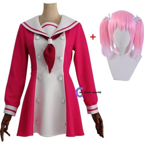 Hiiragi Nana Wig Munou na Nana Cosplay Gradual Pink Twin Ponytails Talentless Nana Synthetic Hair Role Play costume set
