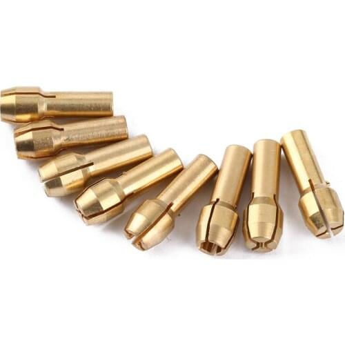 20Pcs 1/6" (4.3mm) Mini Drill Chucks Adapter 1mm-3.2mm Mini Drill Chucks Adapter Micro Collet Brass For Dremel Rotary Tool