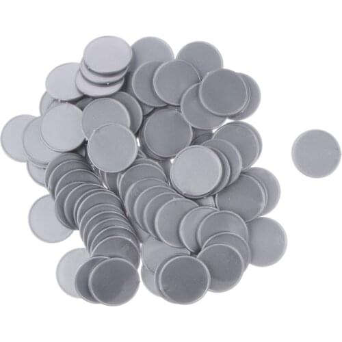 100pcs 25MM Plastic Casino Poker Chips Bingo Markers Token Kids Fun Toy Gift Silver