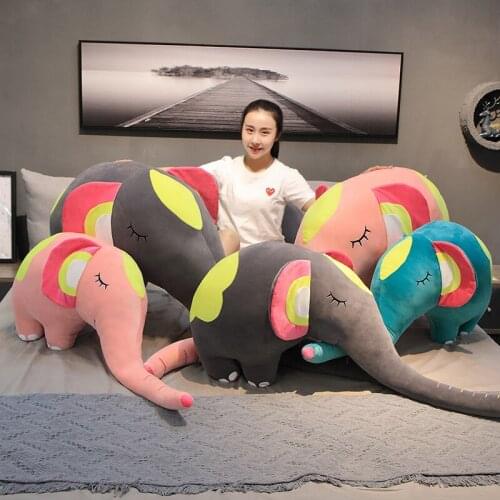 Elephant Plush Toy Pillow Childrens Birthday Gift Cute Kawaii Animal Doll Sleeping Cushion Soft Sofa Decoration