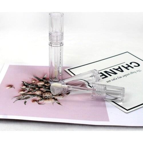 4ml Transparent PETG Plastic Thick Wall Lipgloss Tube Cosmetic Lip Gloss Empty Packaging Container with Stopper C123