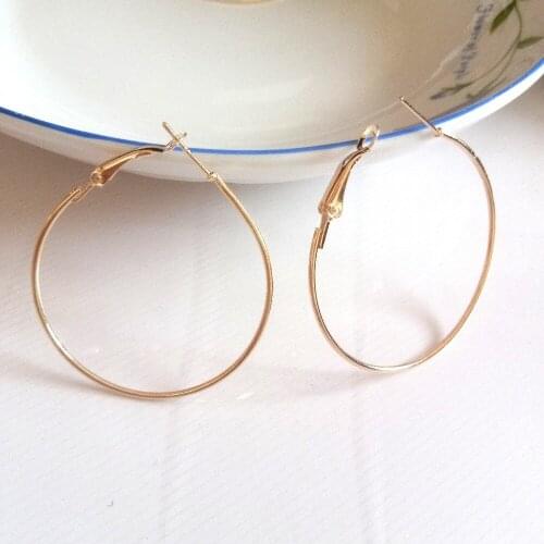 Hot 20pcs Big Circle Large Hoop 4cm Fashion Gold /White K Hyperbole Ear Metal Hoop Earrings Women