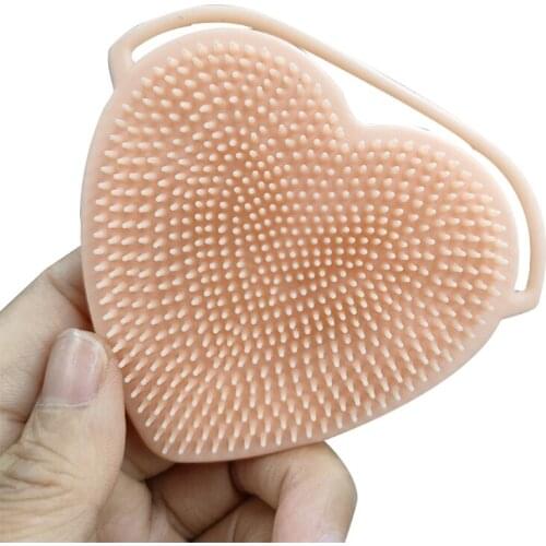 Heart Shape Silicone Double Sided Facial Cleansing Brush Exfoliating Face Scrub N0PF