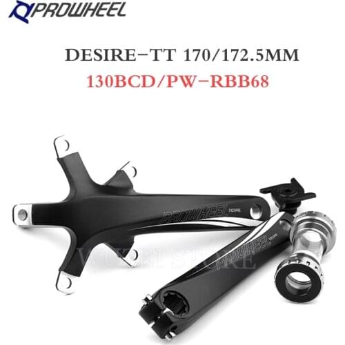 Prowheel 130BCD Folding Bicycle Crankset 170mm Crank 56T 58T 60T Chainrings with Bottom Bracket Fold Bike Cranks Sprocket Parts