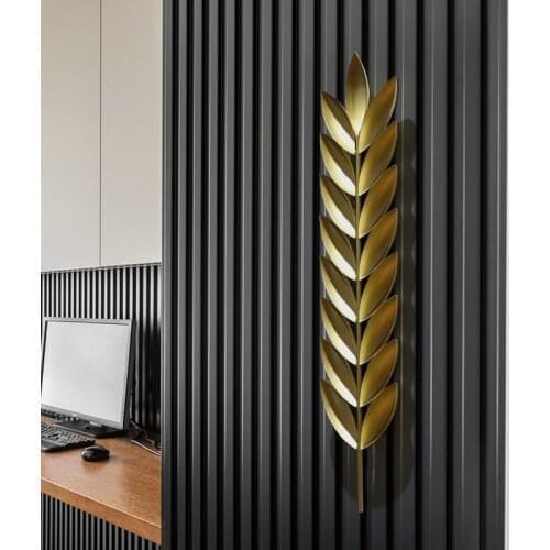 Light Luxury Home Wall Decoration Pendant Porch Aisle Branch and Leaf Type Handmade Wrought Iron Wall Creative Golden Hanging