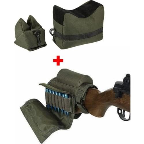 Tactical Front & Rear Bag Rifle Support Sandbag Sniper Shooting Target Stand Bag Gun Accessories + Cartridges Bag Pouch