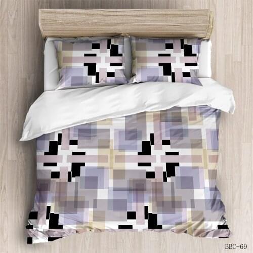 Cross-Border Simple New Geometric Pattern Grinding MAO Bedding Set Pillowcase Quilt Cover Twin Full Queen Kiny Size