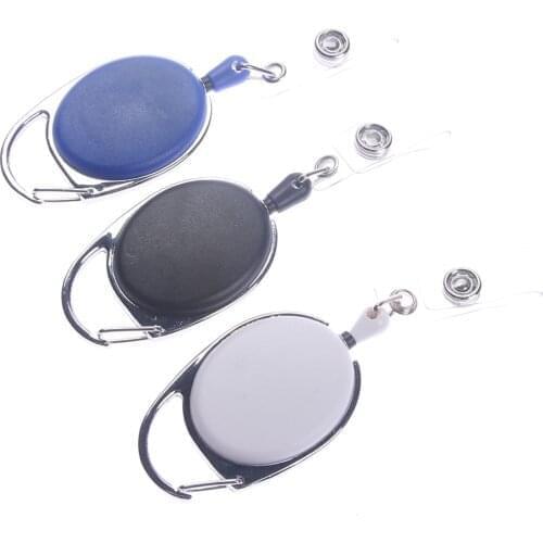 Retractable Pull Badge Reel Zinc Alloy ABS Plastic ID Lanyard Name Tag Card Badge Holder Reels Recoil Belt Key Ring Chain Clips