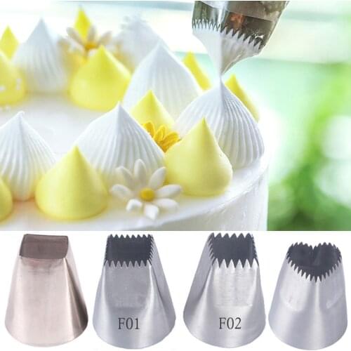 1-3pcs Square Big Icing Piping Nozzles For Decorating Cakes Heart Shape Pastry Tips Cupcake Cream Nozzles Cake Decorating Tools