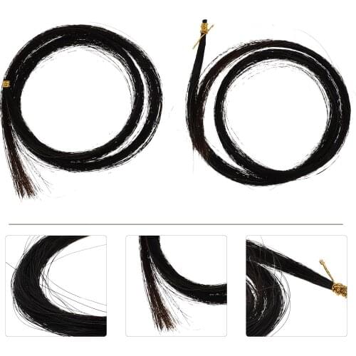 2 Bundles Viola Bow Horse Hairs Viola String Instrument Bow Hairs (Black)