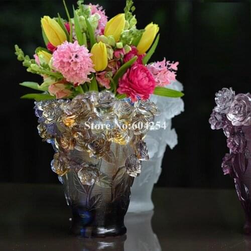2021 new crystal glass vase fashion crystal ornaments high-end home decoration