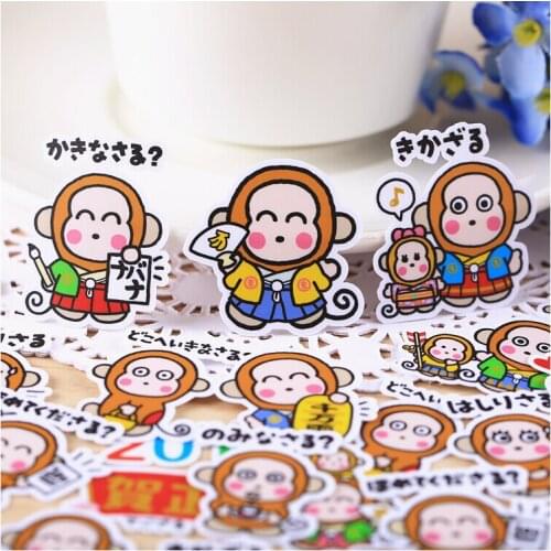 32pcs Creative cute self-made amnesty monkey stickers scrapbooking stickers /decorative sticker /DIY craft photo albums