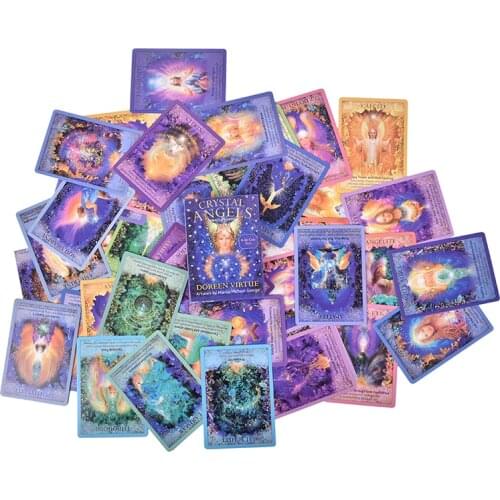 Crystal Angel Oracle Cards Durable Fashionable Tarot Cards with Beautiful Painting 44PCS/1 Box