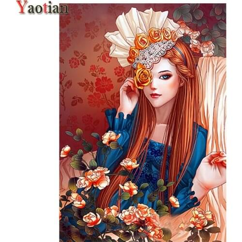 5d diy diamond painting Fantasy flower woman full square round diamond embroidery mosaic new arrivals gift home decoration