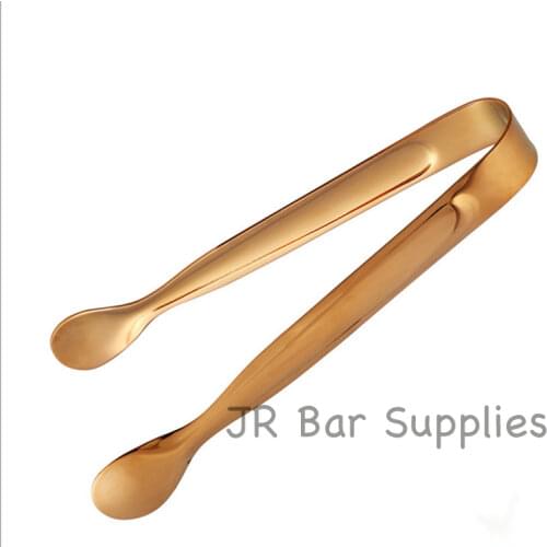 Free Shipping 1PCS Gold Plated Bar Stainless Steel Ice Tongs