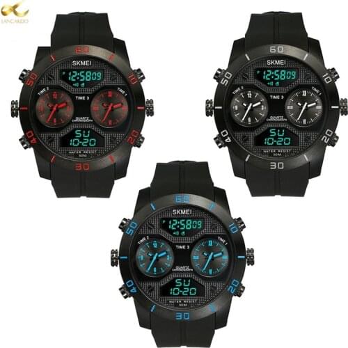 LANCARDO Casual & Fashion Mens Quartz Watches Three TimeMulti-function Sport Clock Silicone Strap Mans Military Luxury watch