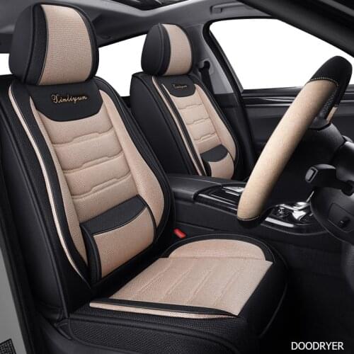DOODRYER flax car seat covers For audi a6 4f a4 a3 a5 q3 q5 q2 lada xray mitsubishi pajero skoda octavia nissan leaf seat cover
