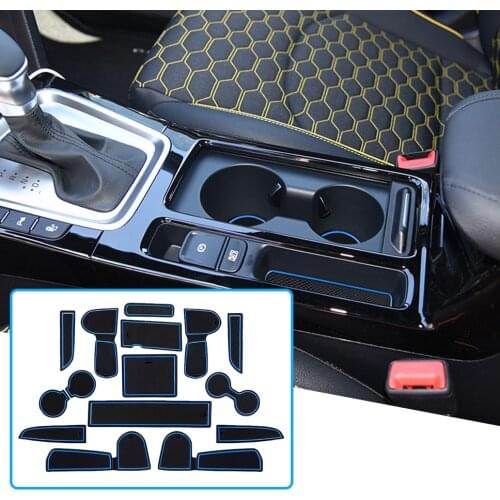 RUIYA For Ceed 2018-2020/XCeed 2020 Car Door Groove Mat Anti-slip Slot Pad Auto Interior Organizer Accessories 15 Pieces