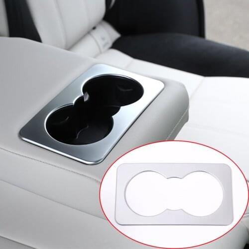 For Landrover Range Rover VELAR 2017-2019 Car ABS Matte Silver Rear Row Cup Holder Cover Trim For Range Rover Evoque 2019 2020