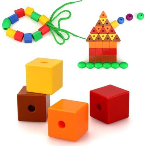 Preschool Large Lacing Beads for Kids - 70 Stringing Beads with 4 Strings Toddler Montessori Toys for Motor Skills Toys Autism