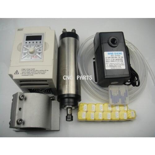 CNC milling spindle ER11 0.8KW water cooling spindle +water pump+spindle support +13*ER11 + 1.5kw inverter+cnc engraving bits