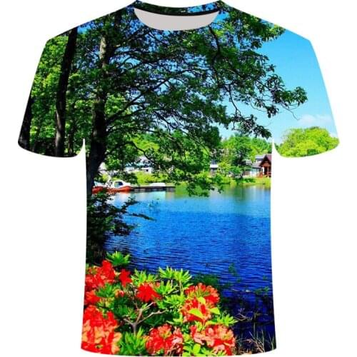 Nature/Landscape Tree T-shirt Summer Leisure Natural Scenery Full Version 3D T-shirt Cool Mens T-shirt 3D Printing T-shirt Men