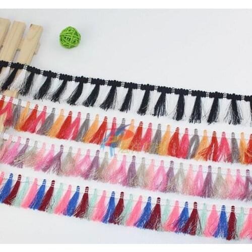 Hot Sale 48yards/lot Tassel Lace Trim Sewing Costume Craft Applique High Quality Hanging Fabric Ribbon Handmade Sewing Garment