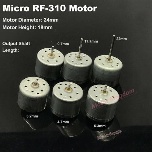 Micro 310 DC Motor 3V 6V 9V D/V5.9 24mm Round Spindle Motor RF-310T-11400 Motor 2mm Diameter Shaft DIY Solar Toys