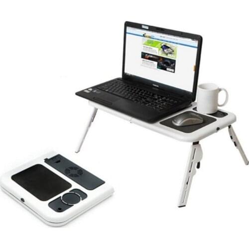 Multi-functional Folding Laptop Desk with Fan Cooling Lazy Office Bed Desk Convenient Carriable