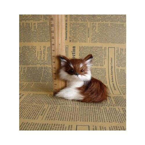 9x7cm brown prone fox model, polyethylene&furs handicraft Figurines home decoration toy gift a2521