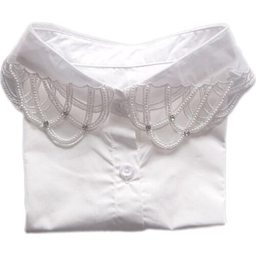 Fashion lady Detachable women pearl shirt fake collar decorative sweater Vintage Detachable Collars girl Clothes Accessories