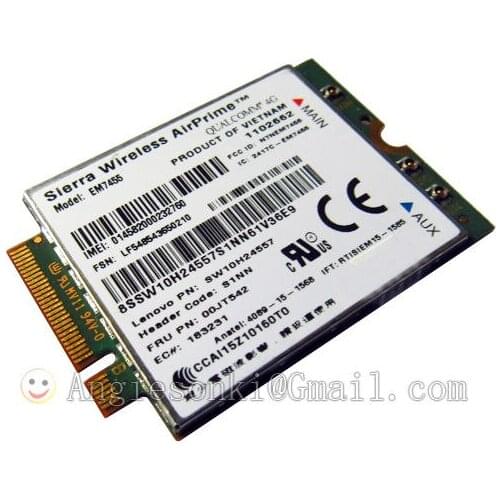 4G LTE FDD Module EM7455 Sierra FRU: 00JT547 NGFF M.2 300M Card Airprime for Lenovo Thinkpad T460 T460p T460s L460 L560 Yoga 260