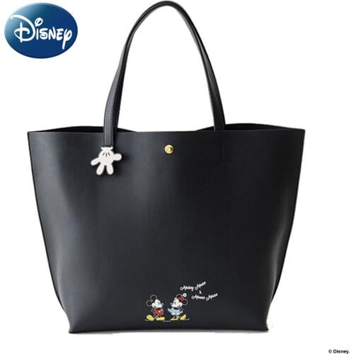 Disney New Cartoon Cute Mickey Lady Handbag Large Capacity Multifunctional PU Magnetic Buckle Luxury Fashion Lady Shoulder Bag