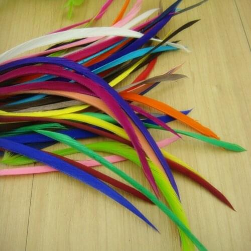 Dyed Single Feather Hair Extension Acc Dyed Single Goose Biots Loose Feathers for Fascinators Sinamay Hat Mask Accessories Black